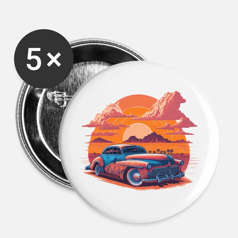 Vibrant sunset in the desert - Buttons large 2.2''/56 mm (5-pack) - white
