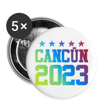 Cancun 2023 - Buttons groß 56 mm (5er Pack) - Weiß - Vorne