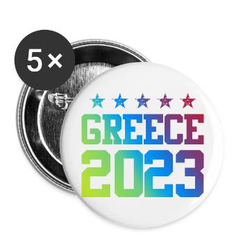 Grèce 2023 - Lot de 5 grands badges (56 mm) - blanc - Devant