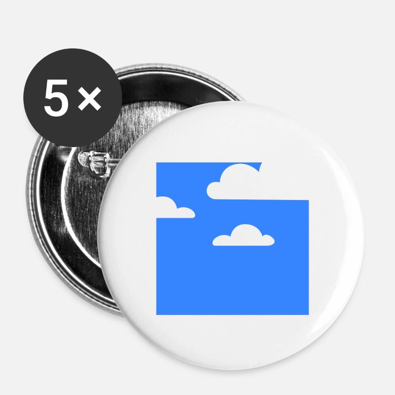 Clouds in heaven - Buttons groß 56 mm (5er Pack) - Weiß