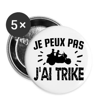 je peux pas j'ai trike - Lot de 5 grands badges (56 mm) - blanc - Devant