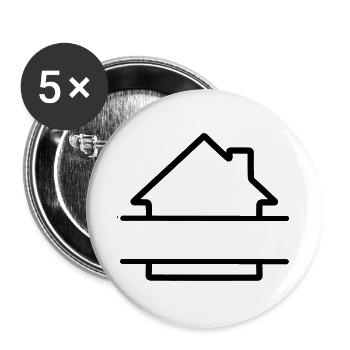 Startseite einfaches Logo-Textbanner - Buttons groß 56 mm (5er Pack) - Weiß - Vorne