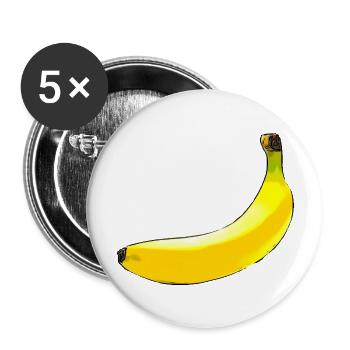 Banane - Buttons groß 56 mm (5er Pack) - Weiß - Vorne