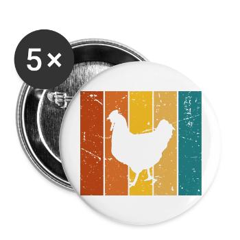 Vintage gift hen - Buttons large 2.2''/56 mm (5-pack) - white - Front