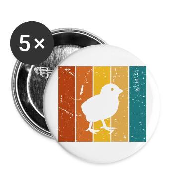 Chick gift Vintage - Buttons large 2.2''/56 mm (5-pack) - white - Front