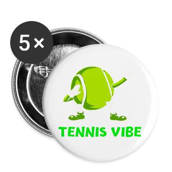 tennis, balle de tennis, fan de tennis - Lot de 5 grands badges (56 mm) - blanc - Devant