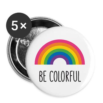 Pride Month LGBTQ - Be Colorful - Buttons large 2.2''/56 mm (5-pack) - white - Front