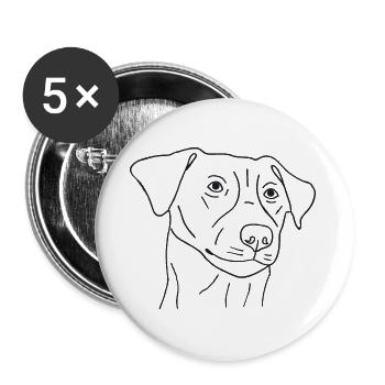 Jack Russell Terrier - Buttons groß 56 mm (5er Pack) - Weiß - Vorne