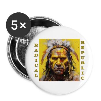 Radical Republic / Fierce Native Yellow - Lot de 5 grands badges (56 mm) - blanc - Devant