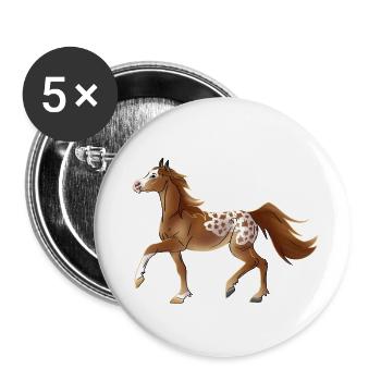 Cheval🍁🍂 d’automne - Lot de 5 grands badges (56 mm) - blanc - Devant