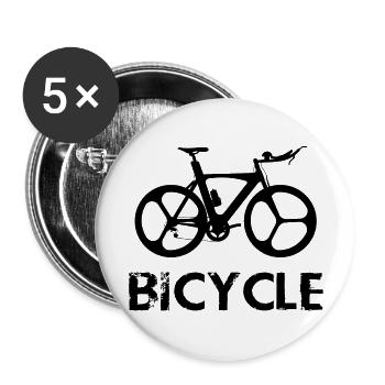 Triathlon Swim Bike Run Marathon - Buttons groß 56 mm (5er Pack) - Weiß - Vorne