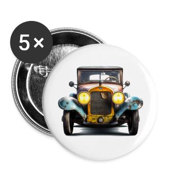 Chaque voiture classique a une personnalité - Lot de 5 grands badges (56 mm) - blanc - Devant