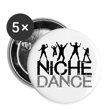 Danse Musique de danse - Lot de 5 grands badges (56 mm) - blanc - Devant