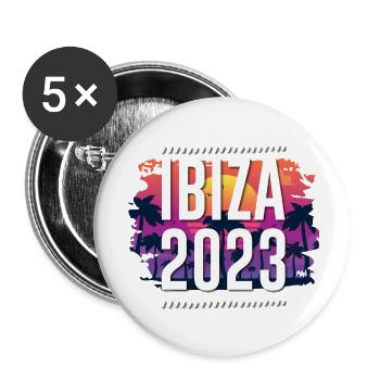 Ibiza 2023 - Buttons groß 56 mm (5er Pack) - Weiß - Vorne