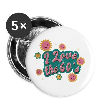 J'adore les années 60 - Lot de 5 grands badges (56 mm) - blanc - Devant