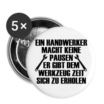 Handwerker Handyman Handwerk Werkzeug Baustelle - Buttons groß 56 mm (5er Pack) - Weiß - Vorne