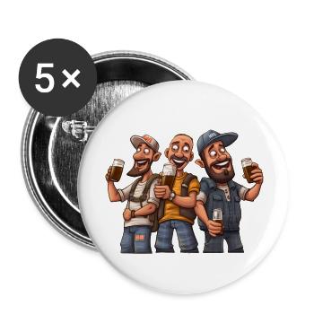 Brew Crew: Unleashing the Beer Gang's Spirit - Buttons large 2.2''/56 mm (5-pack) - white - Front
