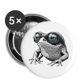 Cool frog with sunglasses - Buttons large 2.2''/56 mm (5-pack) - white - Front