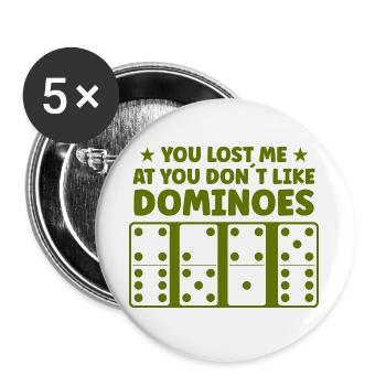 Domino Design - Buttons groß 56 mm (5er Pack) - Weiß - Vorne