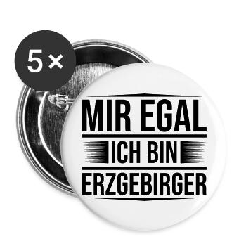 Erzgebirge mir egal - Buttons groß 56 mm (5er Pack) - Weiß - Vorne