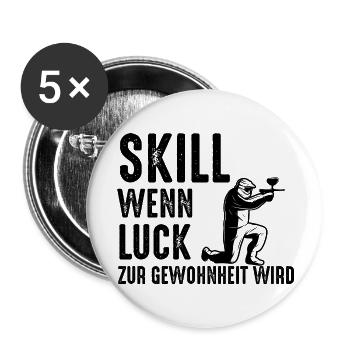 Paintball Airsoft - Buttons groß 56 mm (5er Pack) - Weiß - Vorne