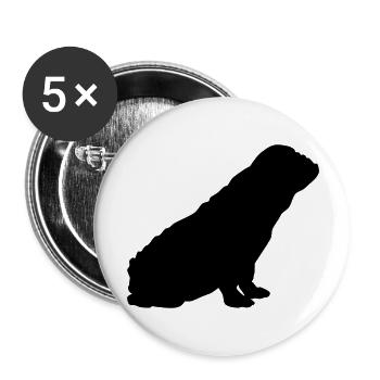 french bulldog schattenriss 1 - Buttons groß 56 mm (5er Pack) - Weiß - Vorne