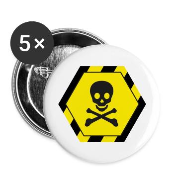 Skull - Buttons large 2.2''/56 mm (5-pack) - white - Front