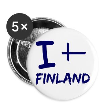 I love Finland - Buttons large 2.2''/56 mm (5-pack) - white - Front