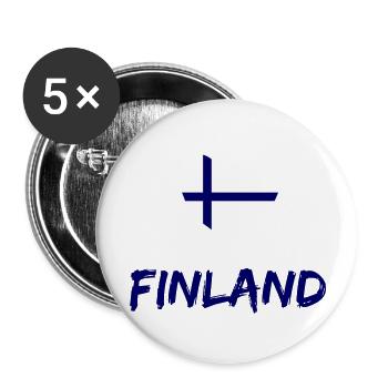 Finlande Coeur 1 - Lot de 5 grands badges (56 mm) - blanc - Devant