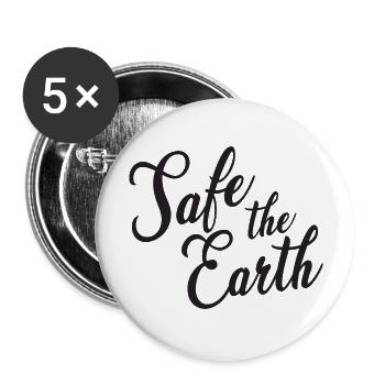 Sauvez la Terre - Lot de 5 grands badges (56 mm) - blanc - Devant