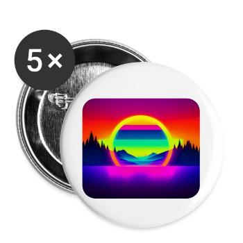 Retro 16 - Buttons groß 56 mm (5er Pack) - Weiß - Vorne