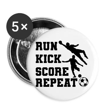 Motivation des joueurs de football - Lot de 5 grands badges (56 mm) - blanc - Devant