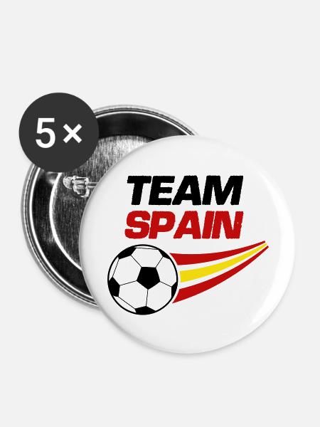 team spain soccer - Buttons groß 56 mm (5er Pack) - Weiß