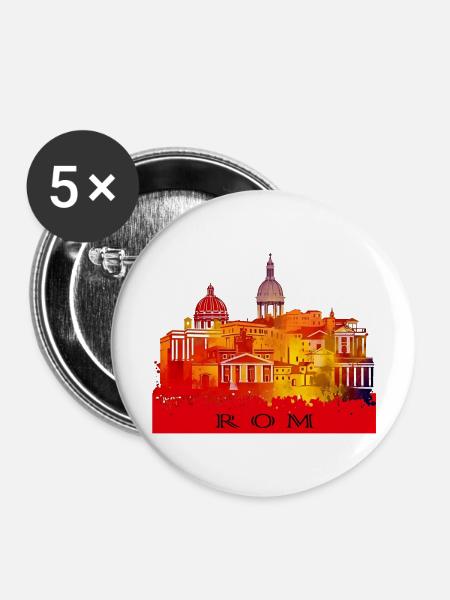 Rom, die Ewige Stadt - Buttons groß 56 mm (5er Pack) - Weiß