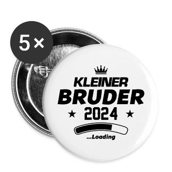kleiner bruder 2024 loading - Buttons groß 56 mm (5er Pack) - Weiß - Vorne