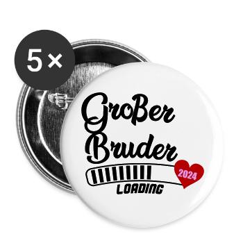 großer bruder loading 2024 - Buttons groß 56 mm (5er Pack) - Weiß - Vorne