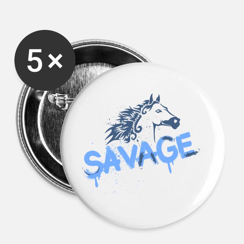 Wild Horse Graffiti Design - Buttons large 2.2''/56 mm (5-pack) - white