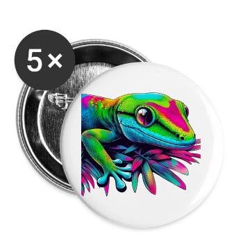 Gecko - Buttons groß 56 mm (5er Pack) - Weiß - Vorne