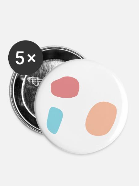 Abstraktes Design - Buttons groß 56 mm (5er Pack) - Weiß