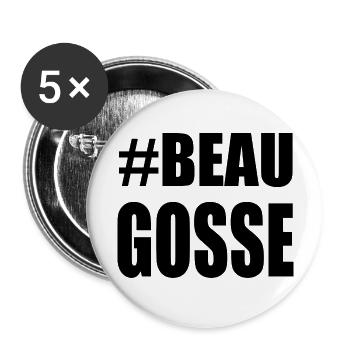 NOËL. ANNEE. ANNIVERSAIRE. RETRAITE. FÊTE DES PERE - Lot de 5 grands badges (56 mm) - blanc - Devant