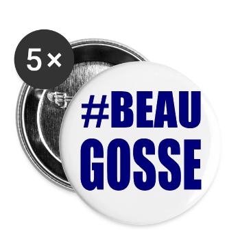 NOËL. ANNEE. ANNIVERSAIRE. RETRAITE. FÊTE DES PERE - Lot de 5 grands badges (56 mm) - blanc - Devant