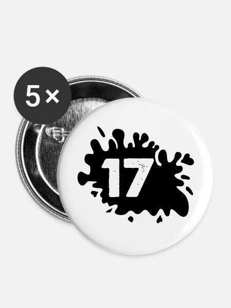 kleckse 17 - Buttons groß 56 mm (5er Pack) - Weiß