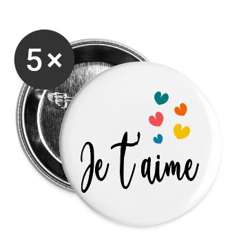 CHRISTMAS. YEAR. ANNIVERSARY. RETIREMENT. FEAST. HEART. - Buttons large 2.2''/56 mm (5-pack) - white - Front