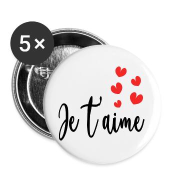 CHRISTMAS. YEAR. ANNIVERSARY. RETIREMENT. FEAST. HEART. - Buttons large 2.2''/56 mm (5-pack) - white - Front
