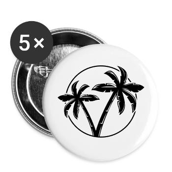 Palm Tree Silhouette Circle - Buttons large 2.2''/56 mm (5-pack) - white - Front