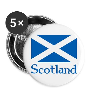 Scotland Flag with text - Buttons large 2.2''/56 mm (5-pack) - white - Front