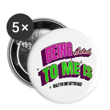 Dinosaur Fan Bubaprints Computer Geek Bday - Buttons large 2.2''/56 mm (5-pack) - white - Front