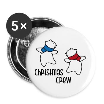 L’équipe à Noël - Lot de 5 grands badges (56 mm) - blanc - Devant