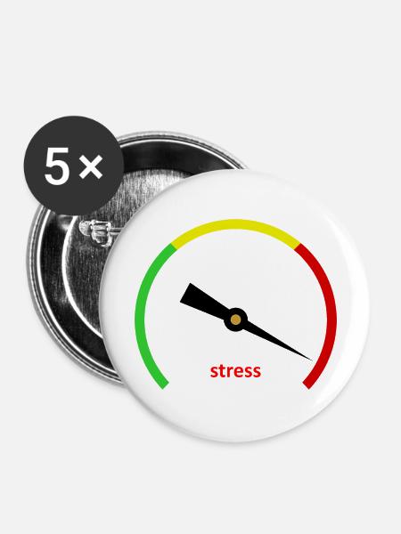 Stress-o-Meter - Buttons groß 56 mm (5er Pack) - Weiß
