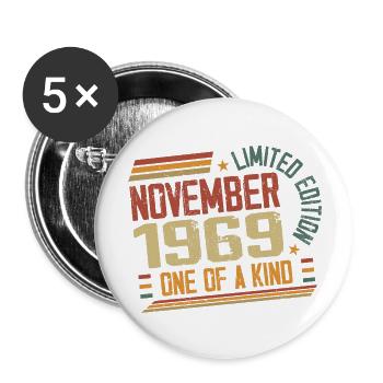 Awesome Since November 1969 Birthday Gift - Buttons large 2.2''/56 mm (5-pack) - white - Front